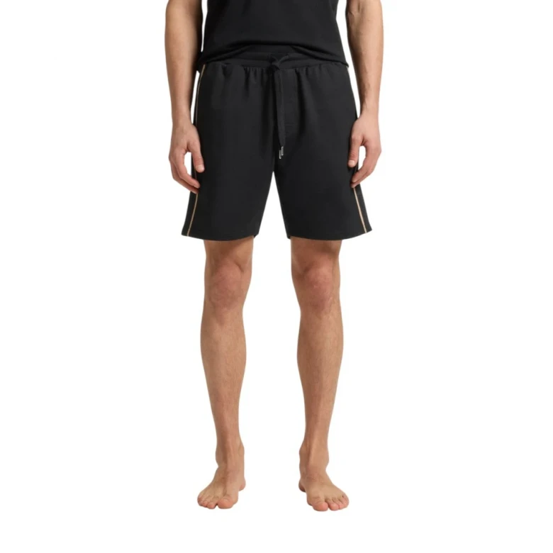 Шорты Boss Drawstring Shorts In Cotton Terry With Tape Trims