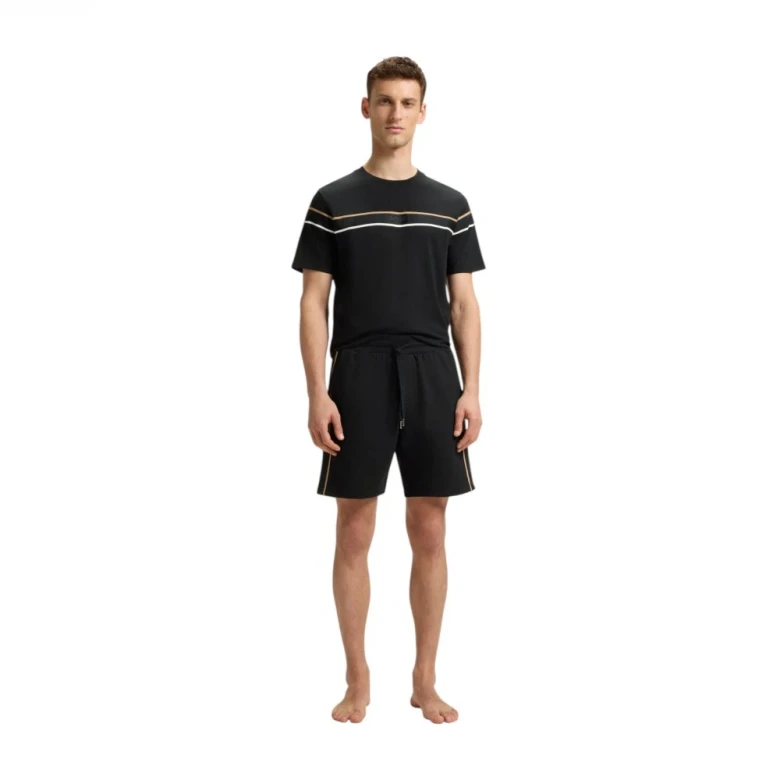 Шорты Boss Drawstring Shorts In Cotton Terry With Tape Trims 1