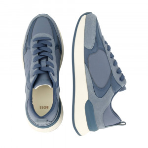 Suede-trim trainers with Double B monogram 1