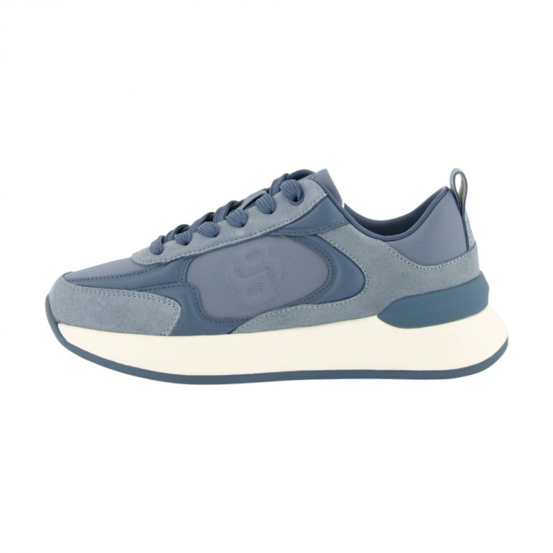 Suede-trim trainers with Double B monogram
