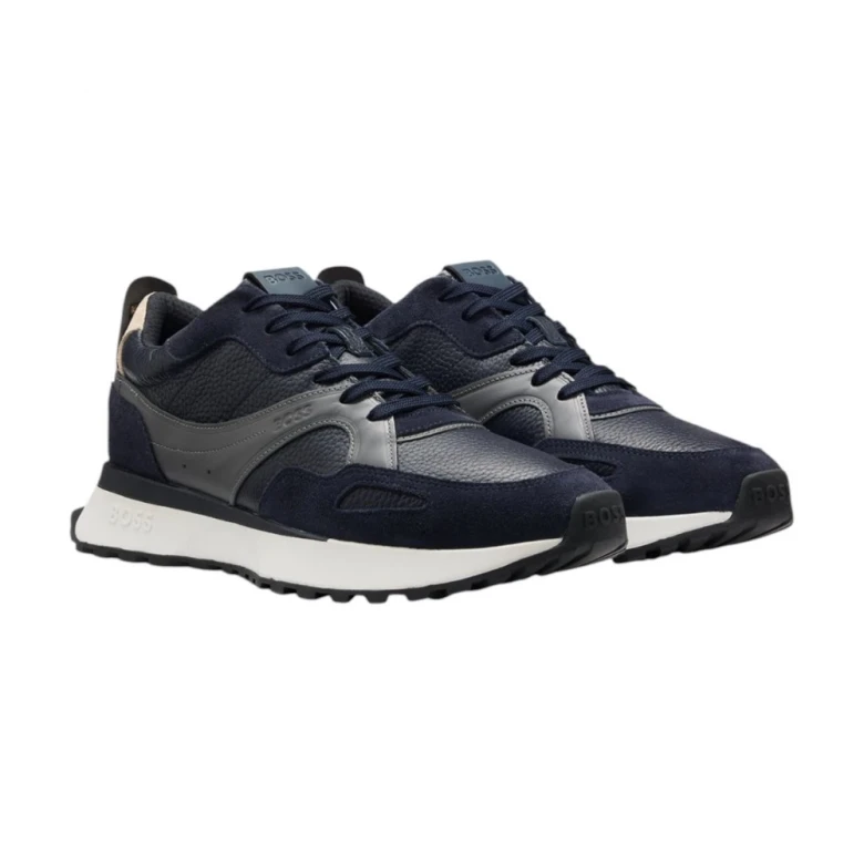 Кроссовки Boss Trainers In Tumbled Leather With Supportive Outsole 1