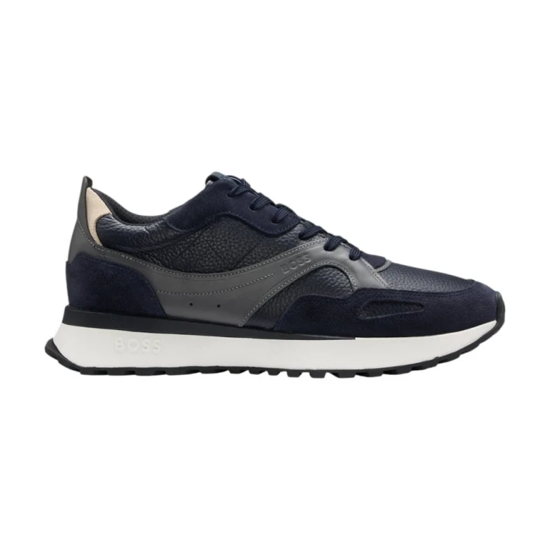 Кроссовки Boss Trainers In Tumbled Leather With Supportive Outsole