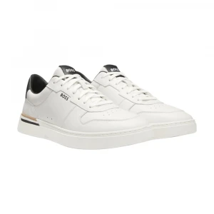Boss Leather Trainers With Signature-Stripe Details Kеdylari 1