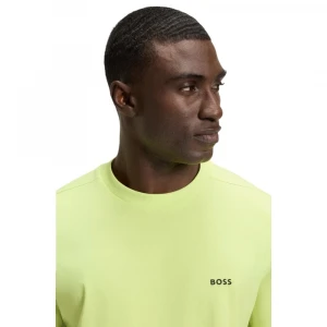 T-shirt Aus Stretch-baumwolle Mit Kontrast-logo 1