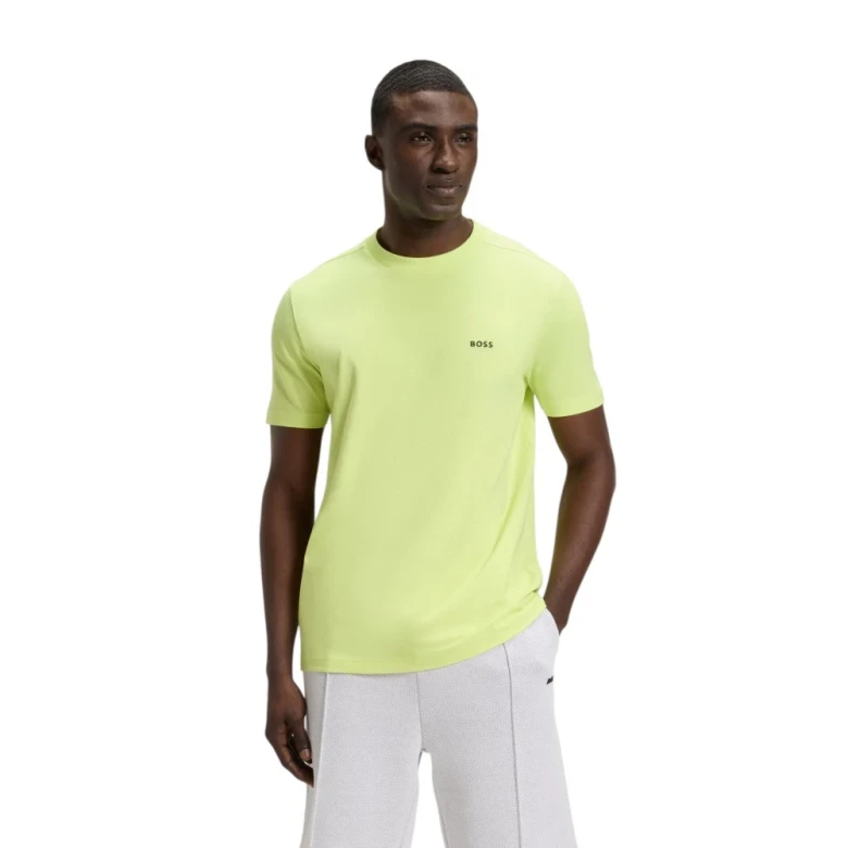 T-shirt Aus Stretch-baumwolle Mit Kontrast-logo