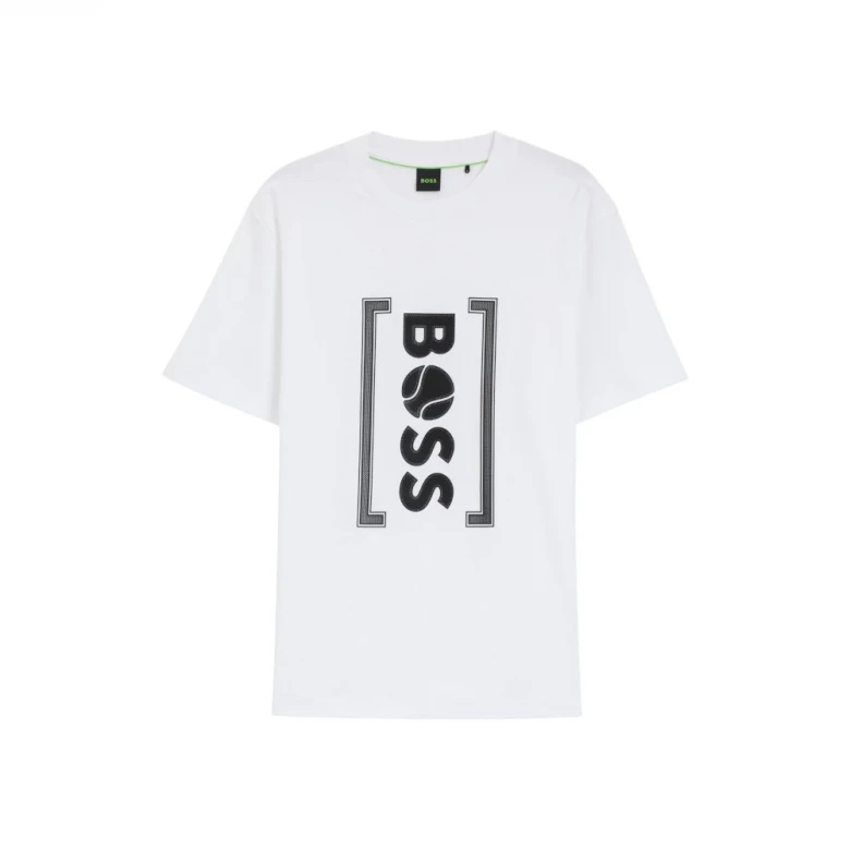 Relaxed-Fit T-Shirt With Tennis-Inspired Mesh-Print Logo 4