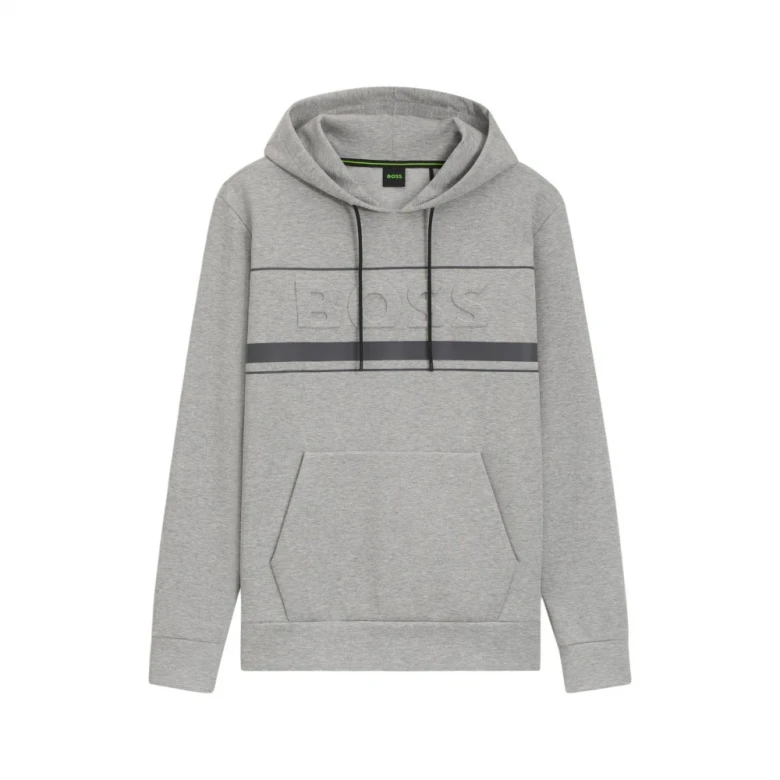 Худи Boss Cotton-Blend Hoodie With Stripe Details 4