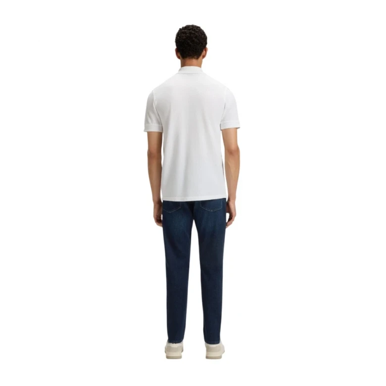 Джинсы Boss Tapered-Fit Jeans In Blue Comfort-Stretch Denim 3