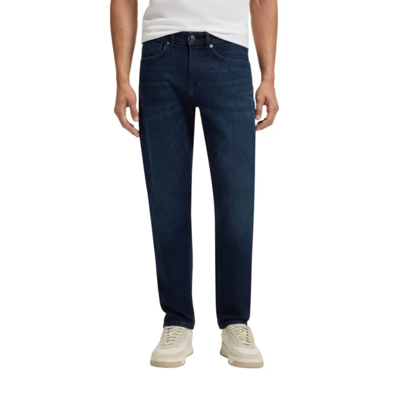 Джинсы Boss Tapered-Fit Jeans In Blue Comfort-Stretch Denim
