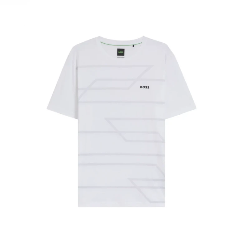 Футболка Boss Cotton Jersey T-Shirt With Mixed-Print Logo