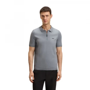 Поло Boss Zip-Neck Knit Polo Sweater In Cotton