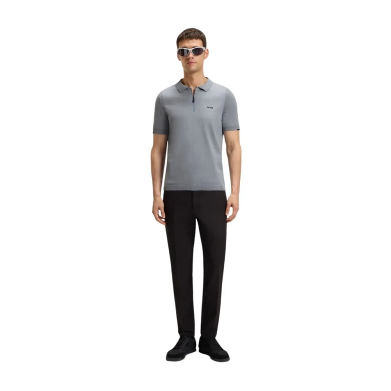 Поло Boss Zip-Neck Knit Polo Sweater In Cotton 2