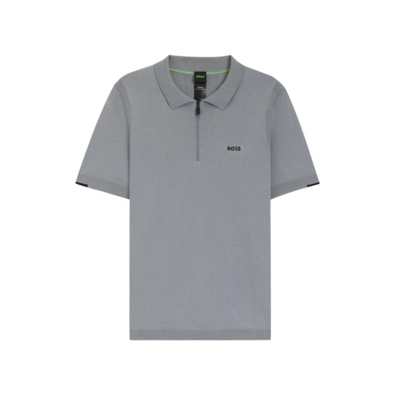 Поло Boss Zip-Neck Knit Polo Sweater In Cotton 4
