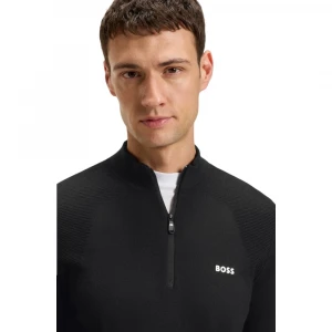 Кофта Boss Cotton-Blend Sweater With Quarter Zip And Body-Mapping 1