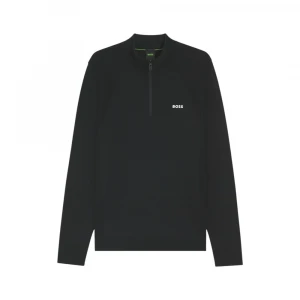 Кофта Boss Cotton-Blend Sweater With Quarter Zip And Body-Mapping 4