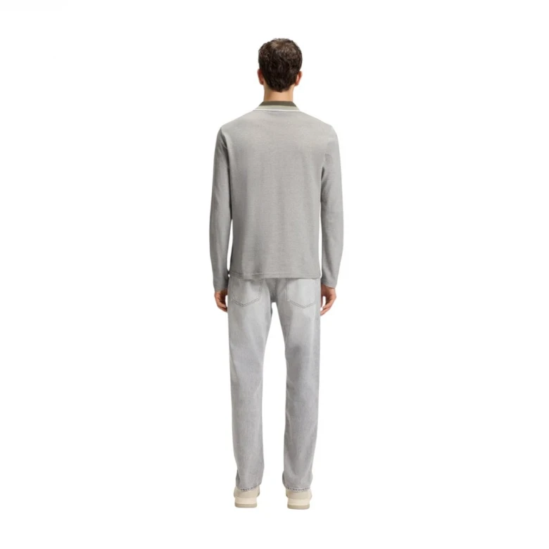 Поло Boss Shirt In Cotton Piqué With Striped Collar 3