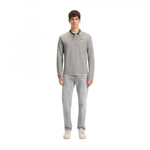Поло Boss Shirt In Cotton Piqué With Striped Collar 2