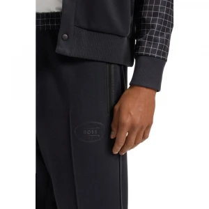 Брюки Boss Check-Print Tracksuit Bottoms In Stretch Piqué 1