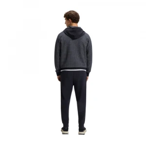 Толстовка Boss Check-Print Hoodie In Stretch Piqué With Golf Artwork 1