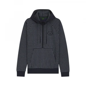 Толстовка Boss Check-Print Hoodie In Stretch Piqué With Golf Artwork 2