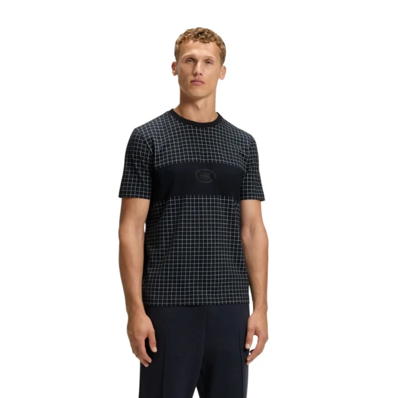 Футболка Boss Pima-Cotton T-Shirt With Check Print