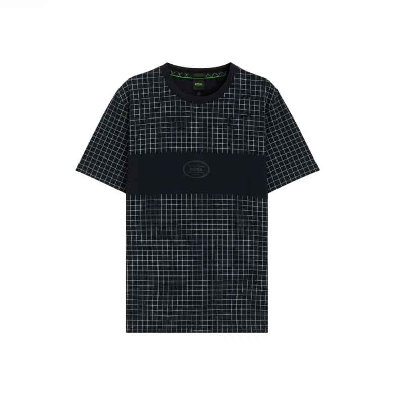 Футболка Boss Pima-Cotton T-Shirt With Check Print 4
