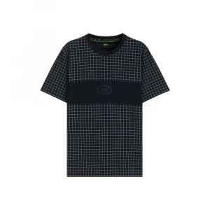 Футболка Boss Pima-Cotton T-Shirt With Check Print 4