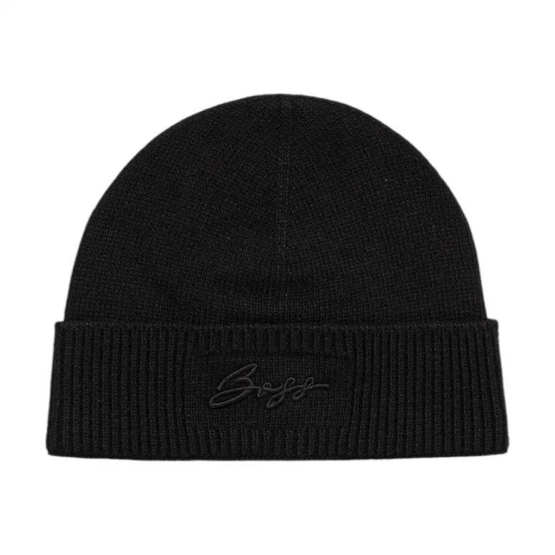 Шапка Boss Knitted Beanie Hat With Embroidered Logo