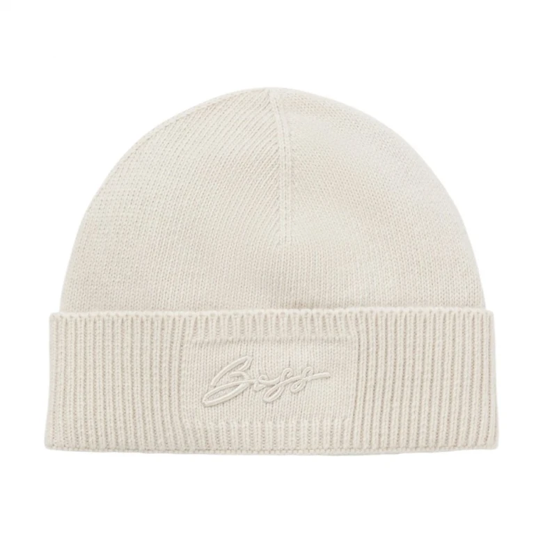 Шапка Boss Knitted Beanie Hat With Embroidered Logo