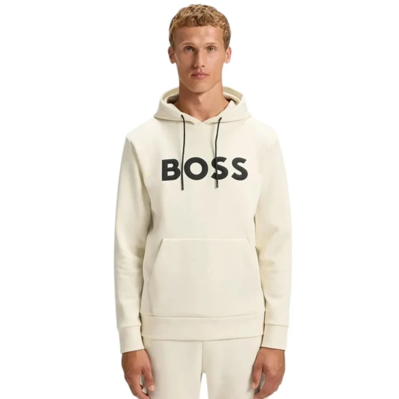 Худи Boss Cotton-Blend Hoodie With Moulded Logo