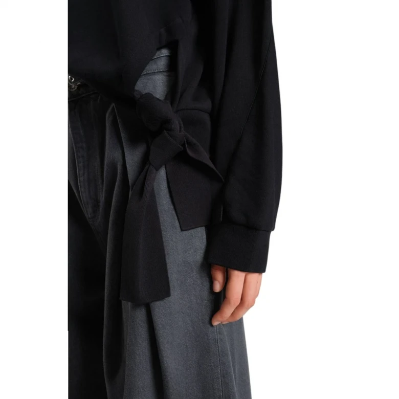 Свитшот Boss Cotton-Blend Sweatshirt With Tie Detail 4