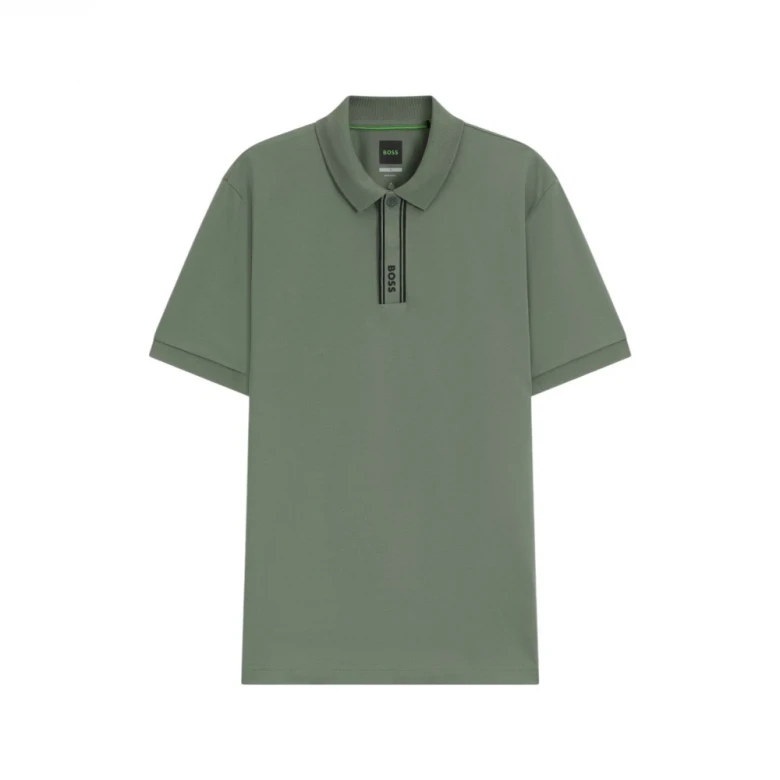 Поло Boss Paddy Polo Shirt With Striped Placket And Logo 4