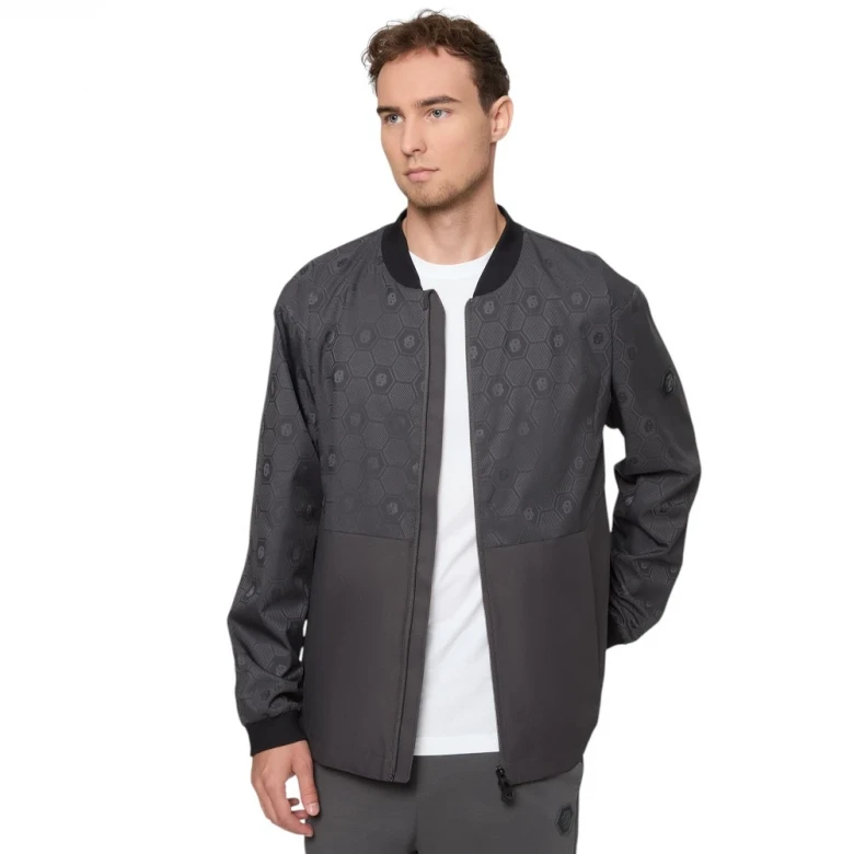 Куртка Boss Water-Repellent Bomber Jacket With Double B Monogram Jacquard