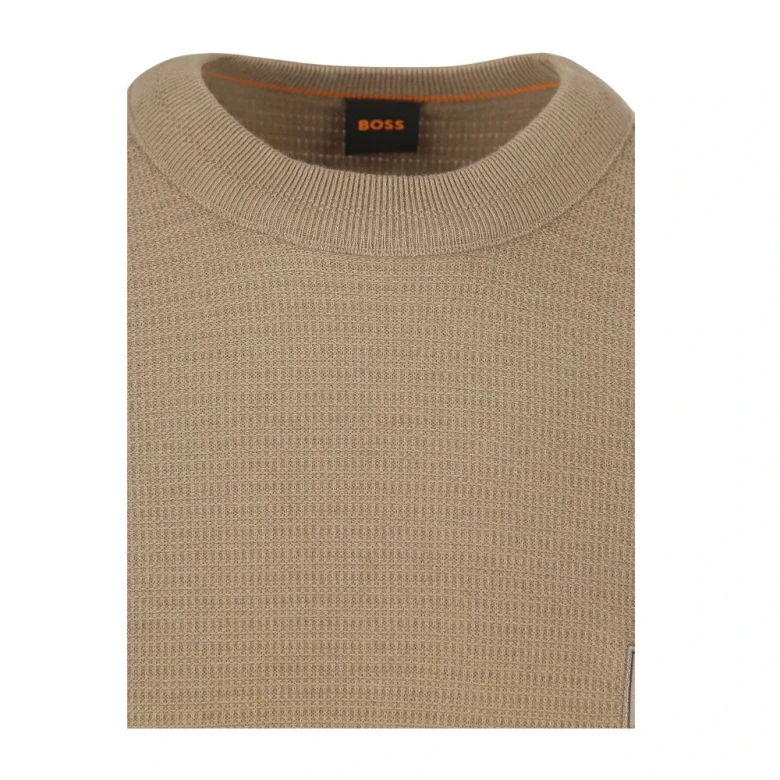 Свитер Boss Structured Sweater In Cotton And Cashmere With Logo Patch 2
