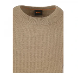 Свитер Boss Structured Sweater In Cotton And Cashmere With Logo Patch 2