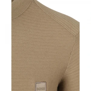 Свитер Boss Structured Sweater In Cotton And Cashmere With Logo Patch 3