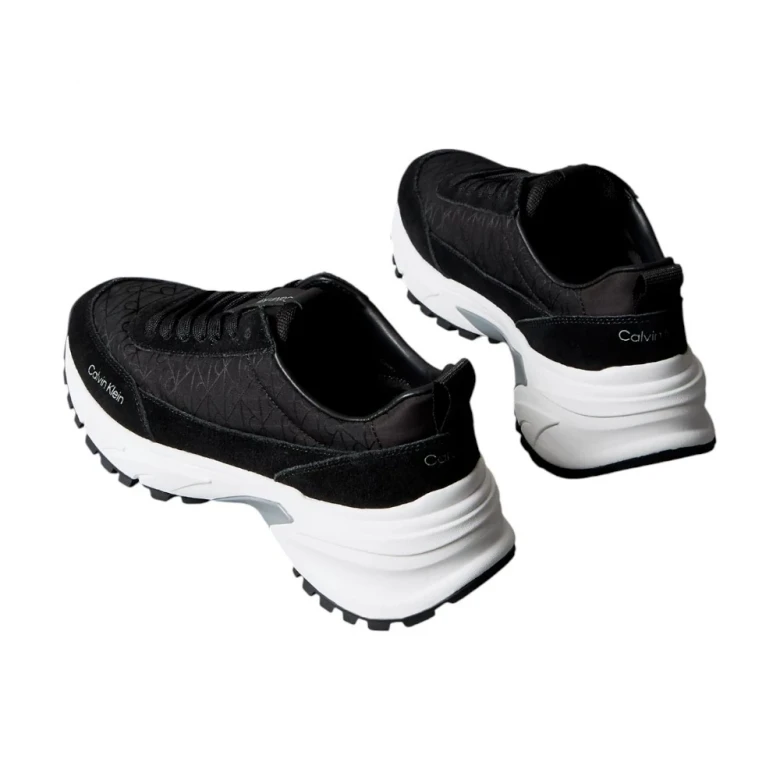 Suede and Emblem Logo Nylon Trainers 2