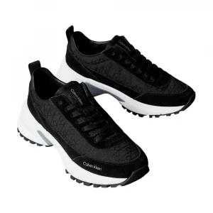 Suede and Emblem Logo Nylon Trainers 1