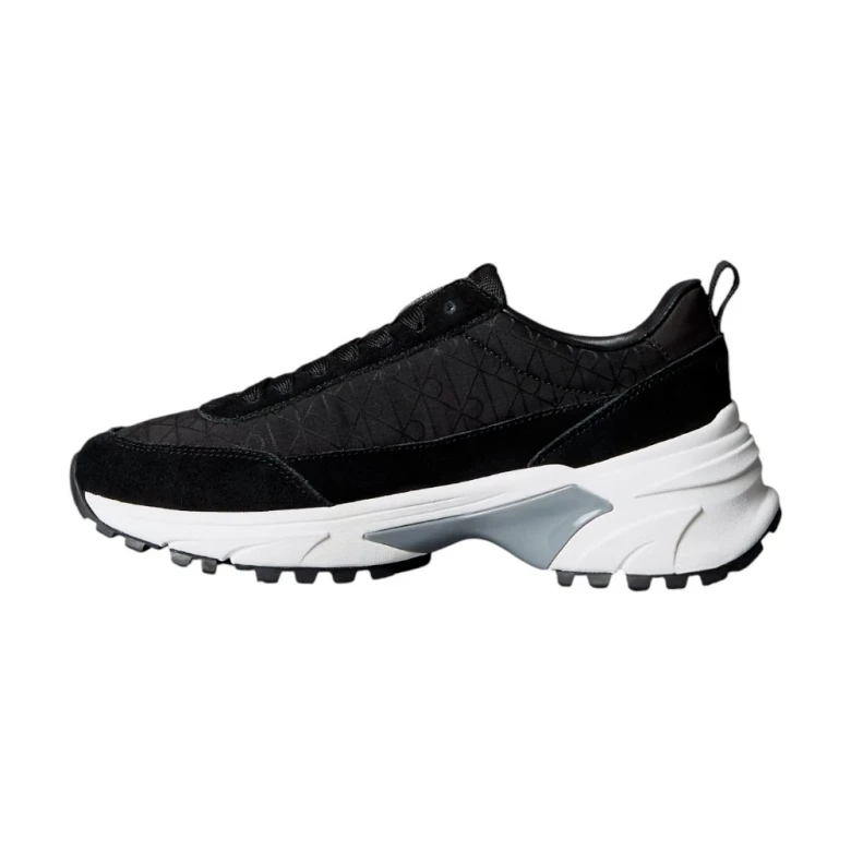 Suede and Emblem Logo Nylon Trainers 4