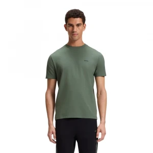 T-shirt Aus Stretch-baumwolle Mit Kontrast-logo