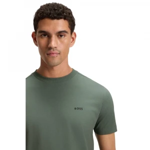 T-shirt Aus Stretch-baumwolle Mit Kontrast-logo 1