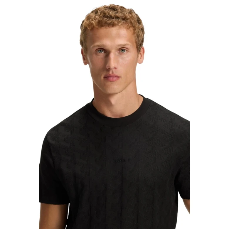 Cotton T-Shirt With Jacquard Pattern 1