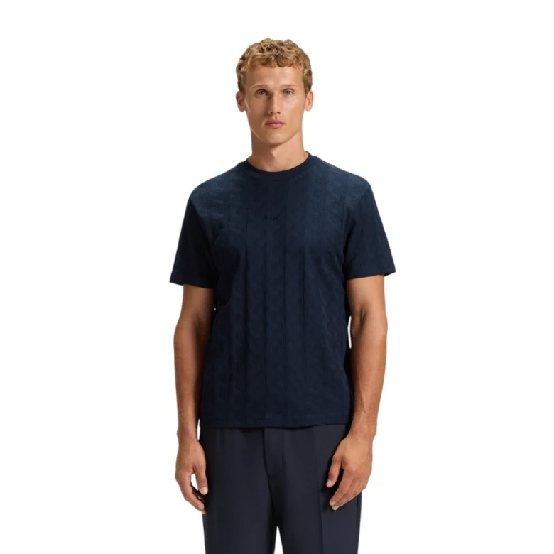Футболка Boss Cotton T-Shirt With Jacquard Pattern