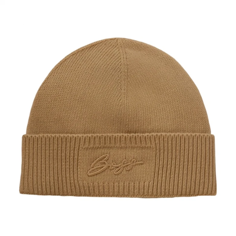 Шапка Boss Knitted Beanie Hat With Embroidered Logo