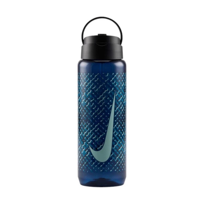 бутылка для воды nike tr renew recharge straw bottle 24 oz graphic blue void/black/green abyss/mint foam 24oz