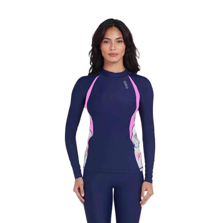 лонгслив для плавания rashguard long sleeve with diagonal (ladies) 0