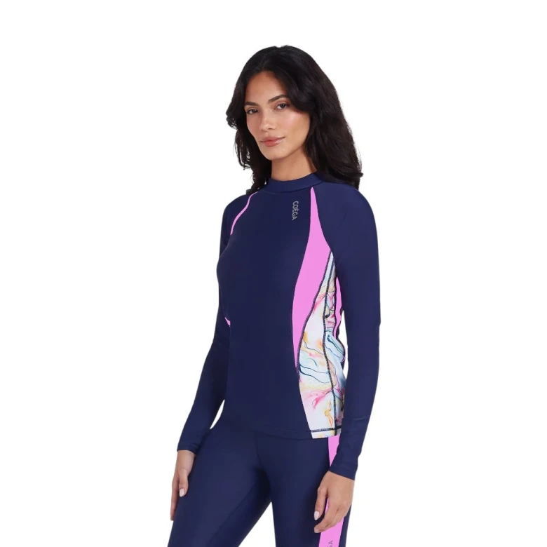 лонгслив для плавания rashguard long sleeve with diagonal (ladies)