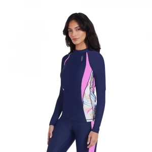 лонгслив для плавания rashguard long sleeve with diagonal (ladies)