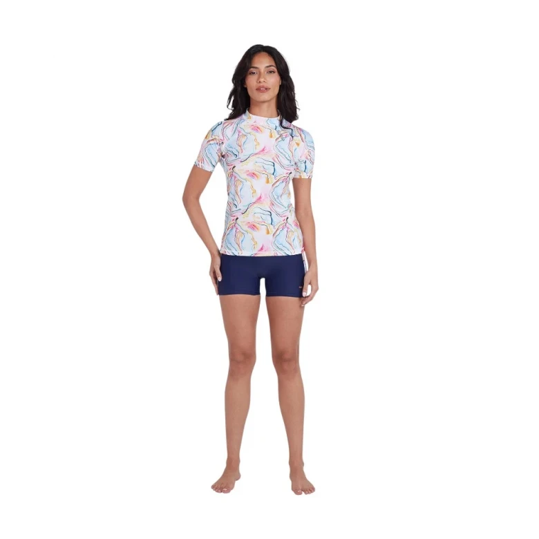 футболка для плавания rashguard short sleeve-aop (ladies) 3