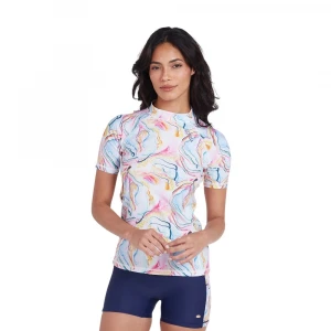 футболка для плавания rashguard short sleeve-aop (ladies)